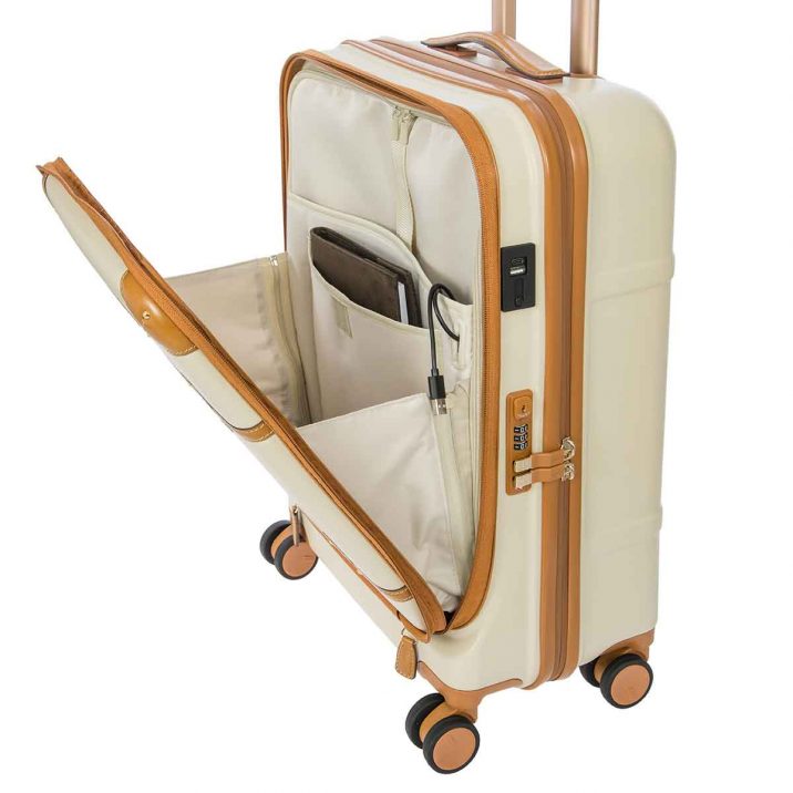 Bric's Bellagio 55cm Carry On Spinner with Front Pocket| Cream - iBags - Luggage & Leather Bags
