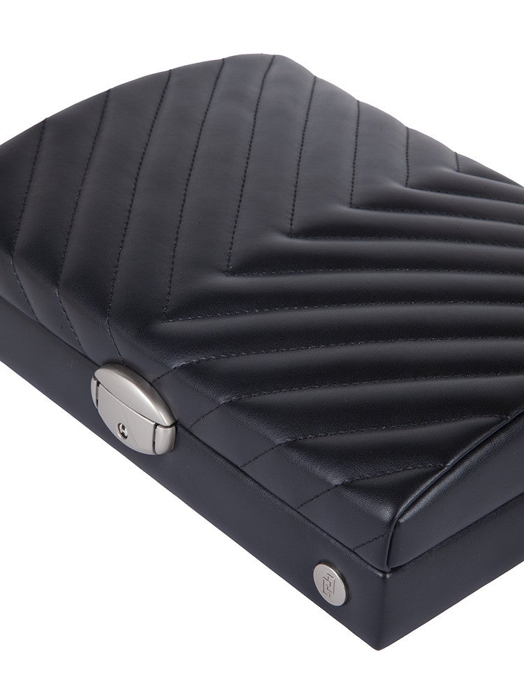 Caramia Livy Acacia Dome Jewellery Box | Black - iBags - Luggage & Leather Bags