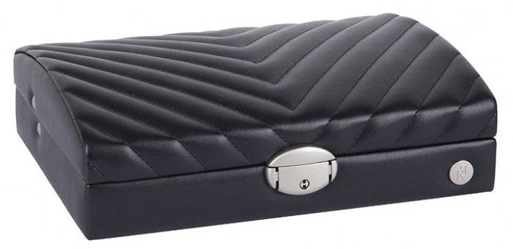 Caramia Livy Acacia Dome Jewellery Box | Black - iBags - Luggage & Leather Bags