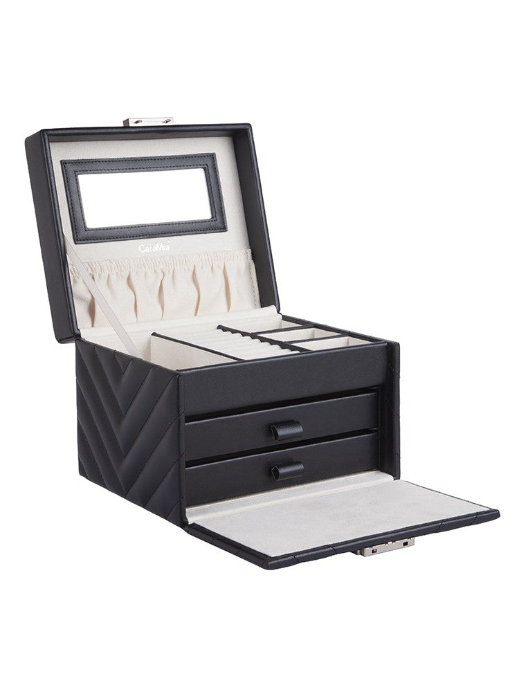 Caramia Livy Jewellery Box | Black - iBags - Luggage & Leather Bags
