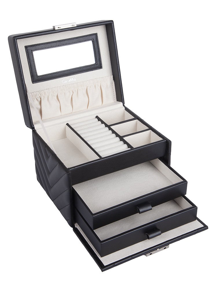 Caramia Livy Jewellery Box | Black - iBags - Luggage & Leather Bags
