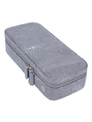 Caramia Reece Stingray Jewellery Case With Zip | Grey - iBags - Luggage & Leather Bags