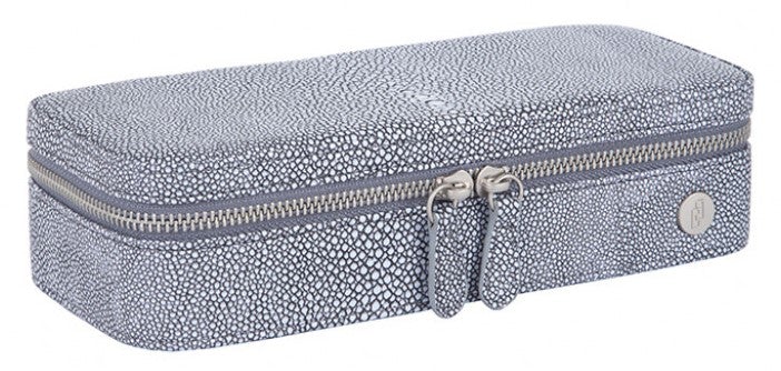 Caramia Reece Stingray Jewellery Case With Zip | Grey - iBags - Luggage & Leather Bags