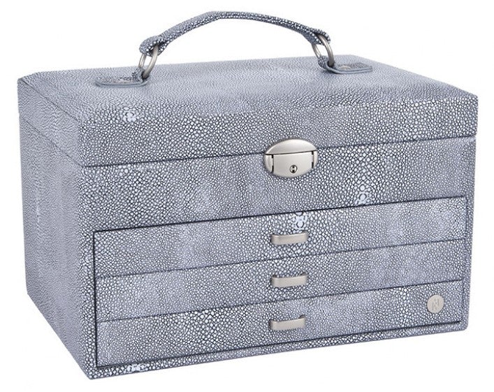 Caramia Reece Stingray Large Jewellery Box | Grey - iBags - Luggage & Leather Bags