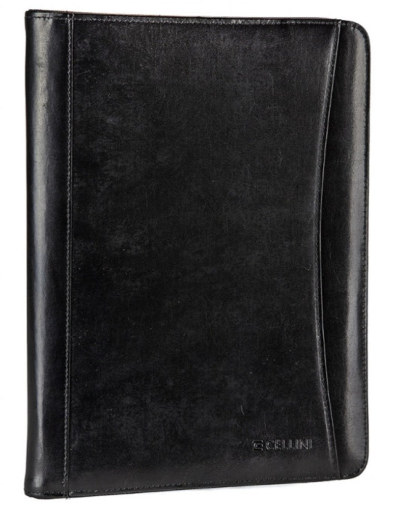 Cellini A4 Leather Zip Around Folder | Black - iBags
