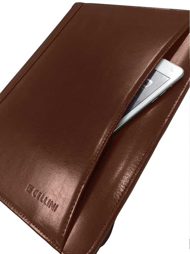 Cellini A4 Leather Zip Around Folder | Black - iBags