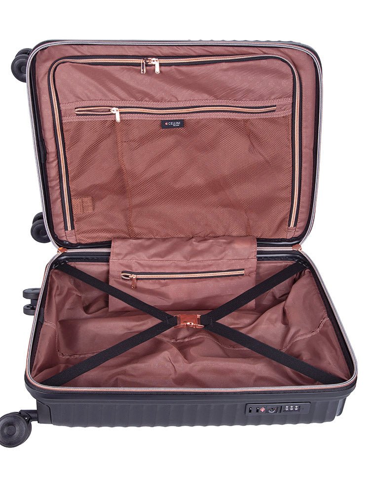 Cellini Allure Hardshell 4 Wheel Cabin Trolley | Black - iBags - Luggage & Leather Bags