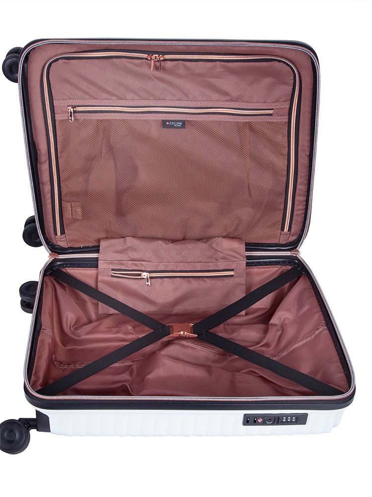Cellini Allure Hardshell 4 Wheel Cabin Trolley | White - iBags - Luggage & Leather Bags
