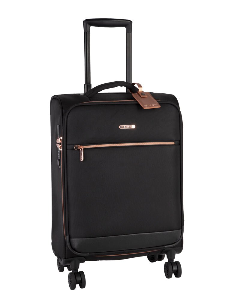 Cellini Allure Ladies 4 Wheel Carry On Trolley | Silk Black - iBags - Luggage & Leather Bags