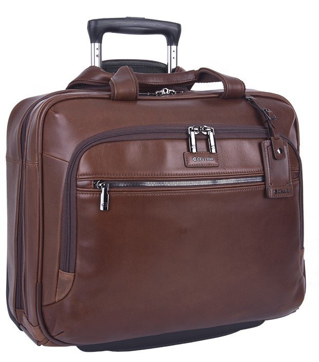 Cellini Infiniti Business Case On Wheels | Brown - iBags - Luggage & Leather Bags