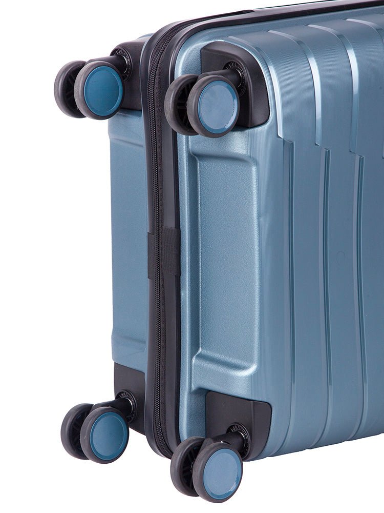 Cellini Microlite Hardshell 53cm Spinner Carry On Steel Blue (2.43kg) - iBags - Luggage & Leather Bags