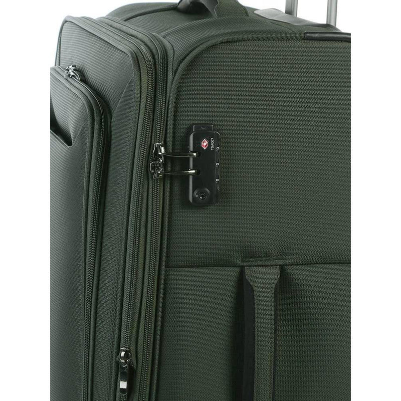 Cellini Optima 68cm 4 Wheel Trolley Case Green (5 Year Warranty) - iBags - Luggage & Leather Bags