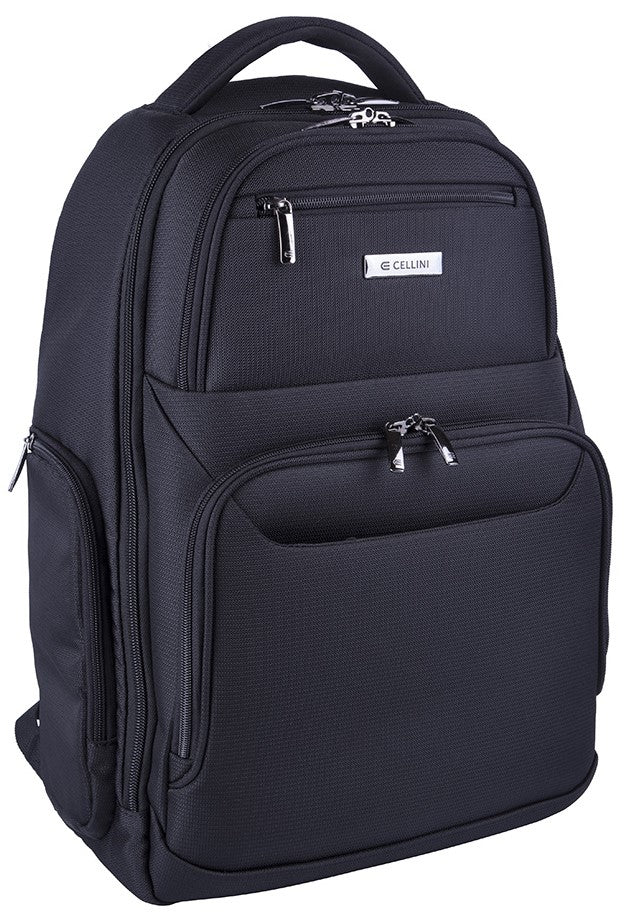 Cellini Optima Multi-Pocket Backpack | Black - iBags - Luggage & Leather Bags