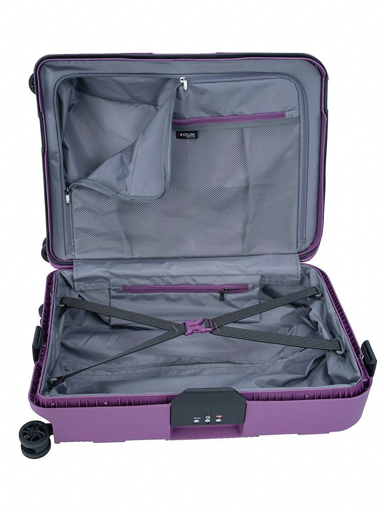 Cellini Safetech 4 Wheel Carry On Trolley | Blue - iBags - Luggage & Leather Bags