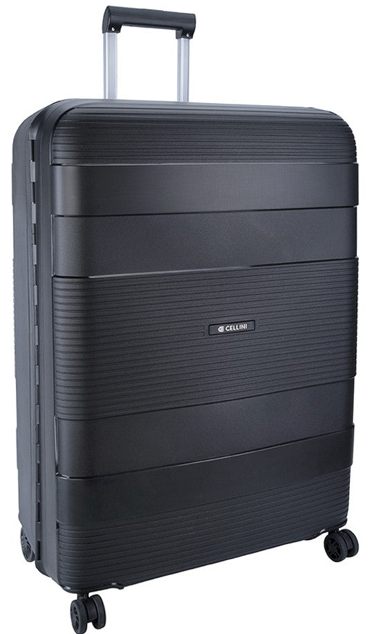 Cellini Safetech Large 4 Wheel Trolley Case | Black - iBags - Luggage & Leather Bags