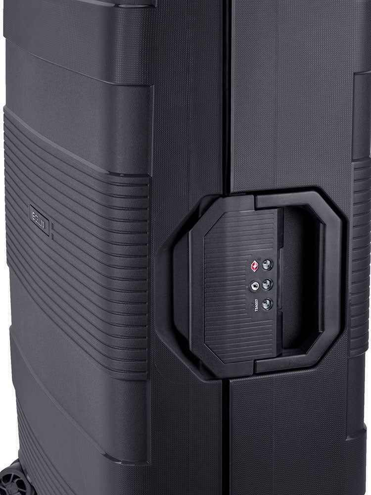 Cellini Safetech Medium 4 Wheel Trolley Case | Black - iBags - Luggage & Leather Bags
