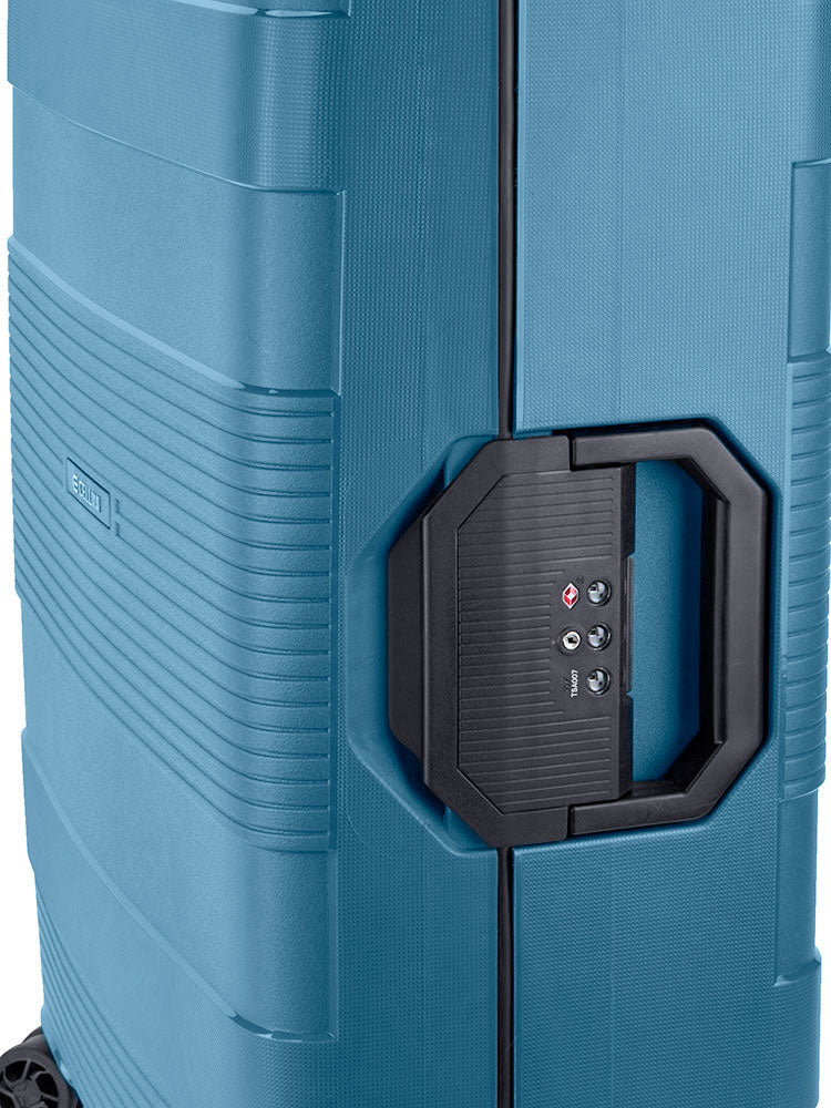 Cellini Safetech Medium 4 Wheel Trolley Case | Blue - iBags - Luggage & Leather Bags