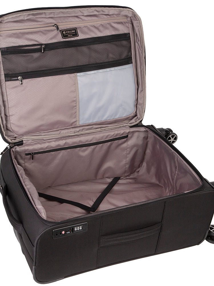 Cellini Smartcase Medium 4 Wheel Trolley Case | Black - iBags - Luggage & Leather Bags