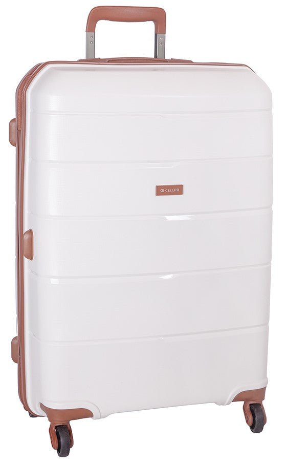 Cellini Spinn 650mm 4 Wheel Trolley Case | White - iBags - Luggage & Leather Bags