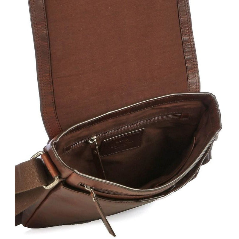 Cellini Woodbridge Large Crossover Sling Bag | Brown - iBags - Luggage & Leather Bags