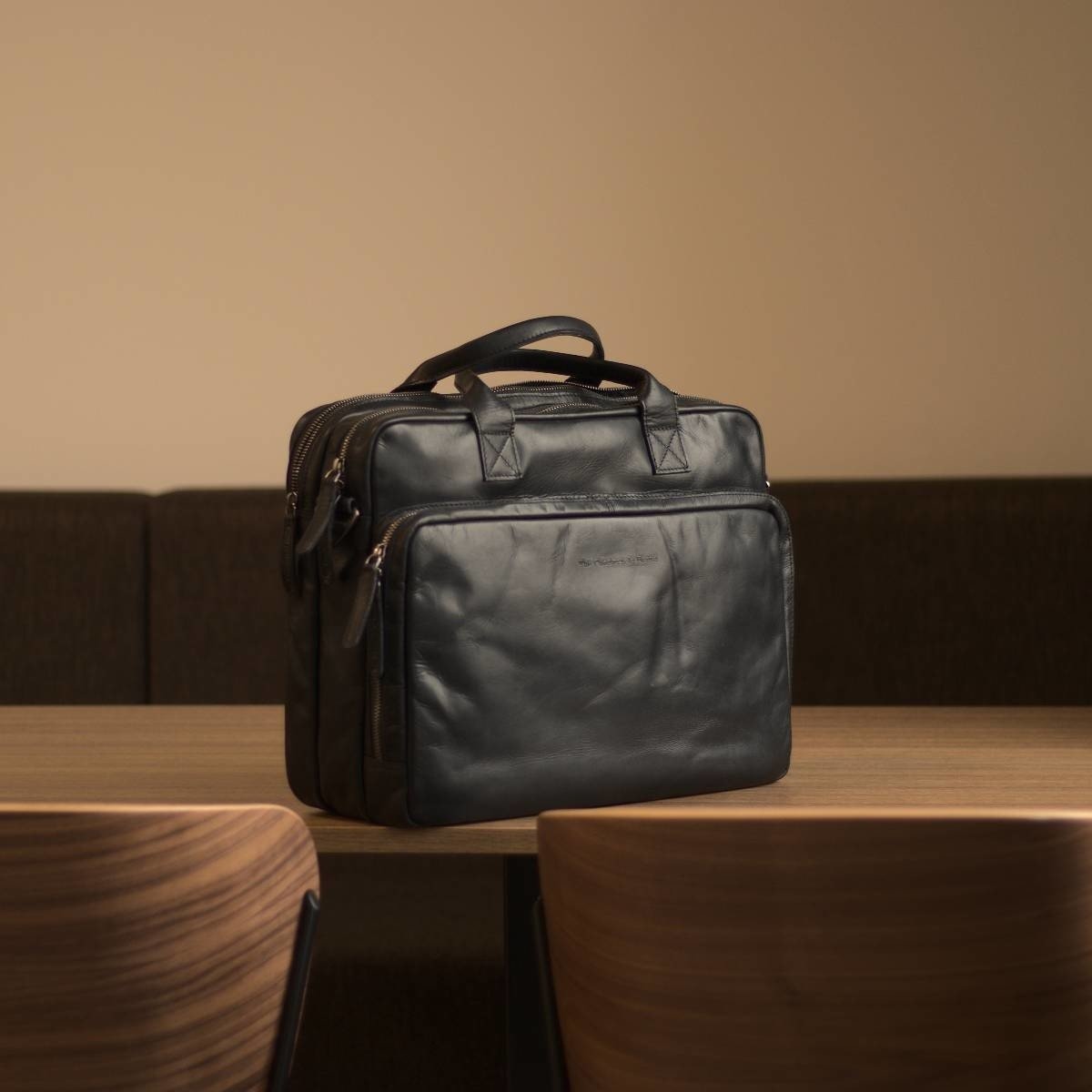 Chesterfield Jackson Leather Laptop Bag | Black - iBags - Luggage & Leather Bags