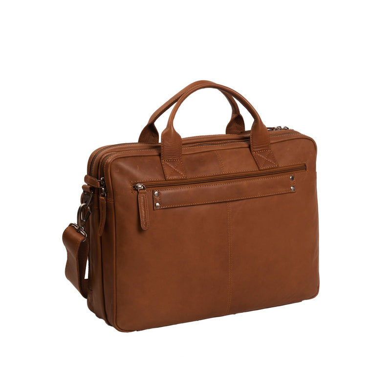 Chesterfield Jackson Leather Laptop Bag | Cognac - iBags - Luggage & Leather Bags