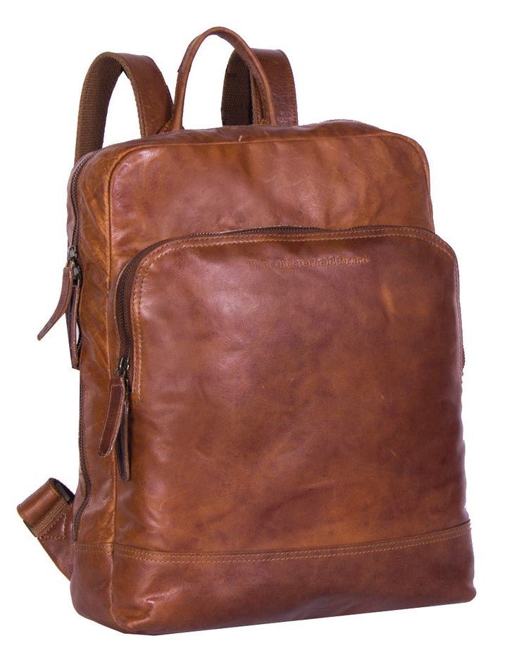 Chesterfield Mack Leather Backpack | Cognac - iBags - Luggage & Leather Bags