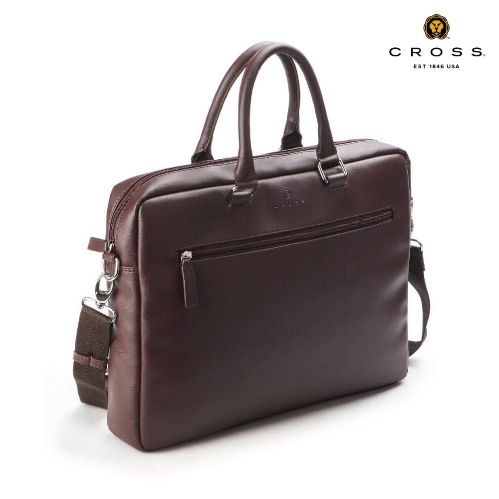 Cross Jasper Office Laptop Briefcase | Brown - iBags - Luggage & Leather Bags