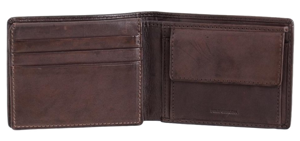 Dakar Dakota Spray Leather Wallet Extra Card Flap & Change Pocket | Brown - iBags.co.za
