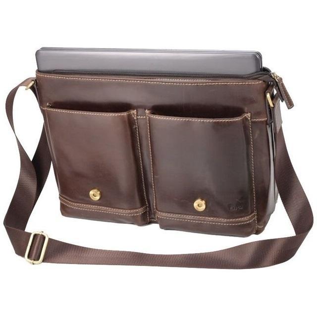 Dakota Leather Trendy Messenger Bag | Brown - iBags.co.za