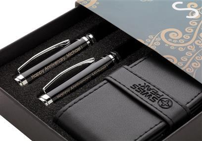 DUSCO SET - Swiss Peak Executive Pen Set - Black/Silver - iBags - Luggage, Leather Laptop Bags, Backpacks - South Africa