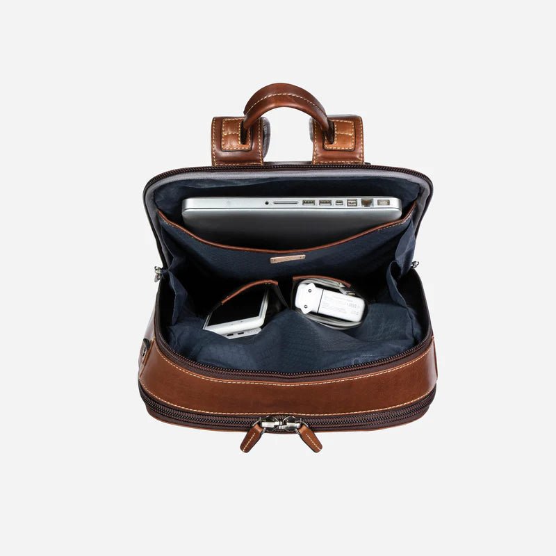 Jekyll and Hide Oxford Double Compartment 15" Laptop Backpack | Espresso - iBags - Luggage & Leather Bags