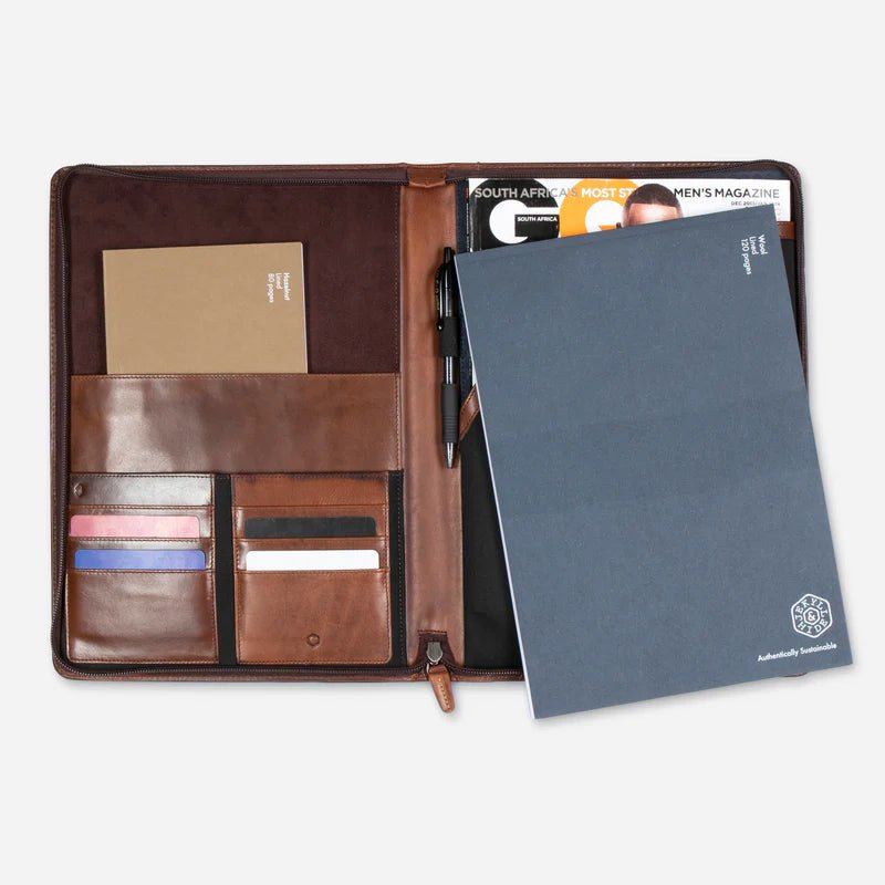 Jekyll and Hide Oxford Zip Around A4 Folder | Espresso - iBags - Luggage & Leather Bags