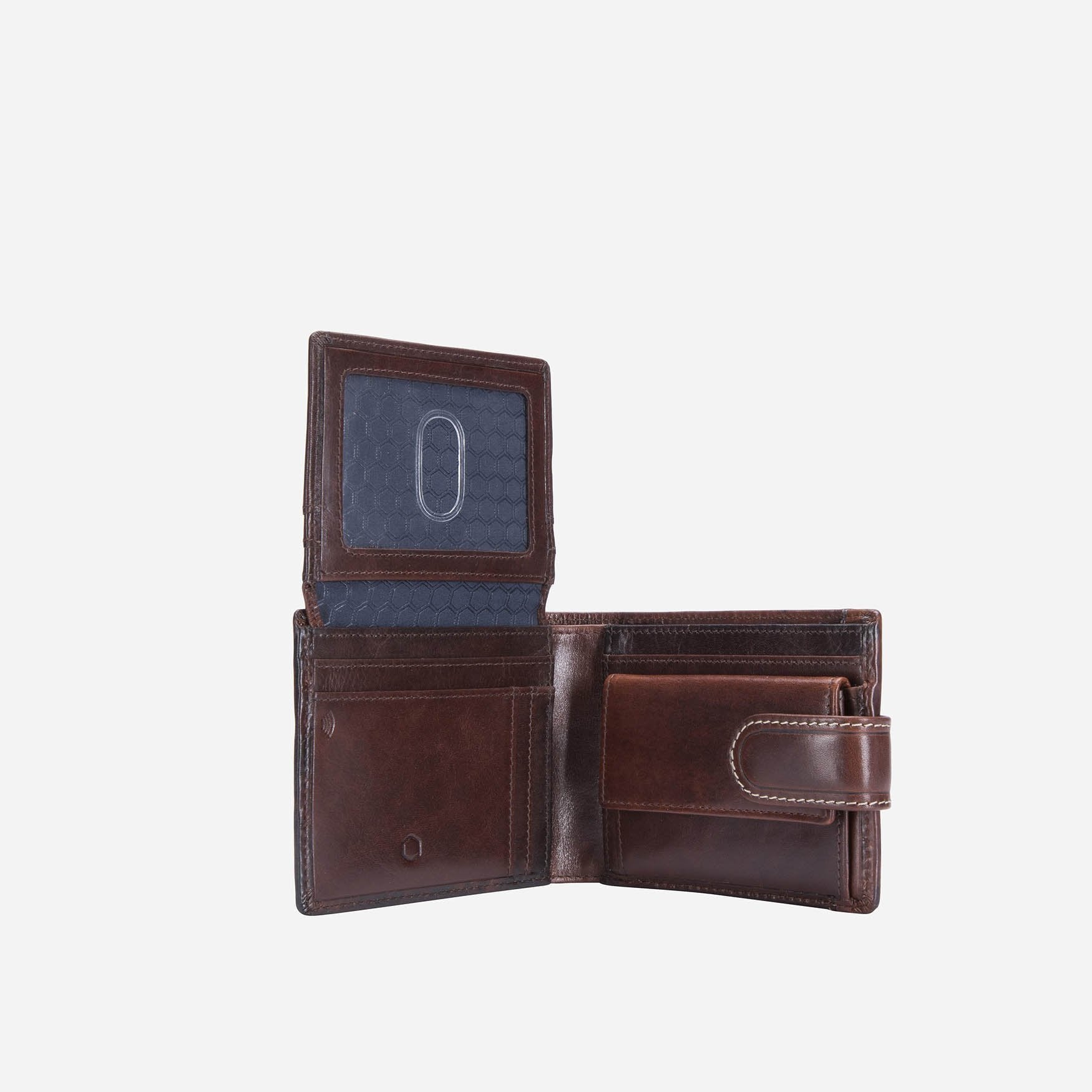 Jekyll & Hide Oxford Leather Wallet with Tab Closure | Coffee - iBags - Luggage & Leather Bags