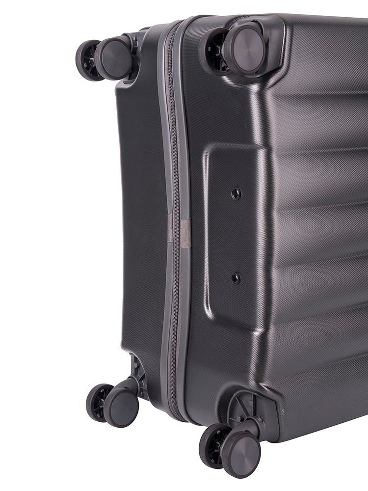 Jo Borkett Gatsby Large 4 Wheel Trolley Case | Charcoal - iBags - Luggage & Leather Bags