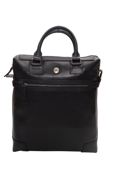 Journeyman Leather Upright BriefcaseE 14" | Black - iBags - Luggage & Leather Bags