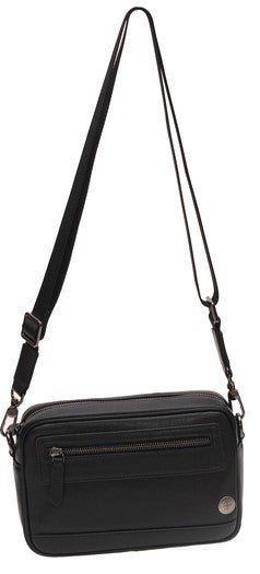 Journeyman Leather Wrist/Crossbody Bag | Black - iBags - Luggage & Leather Bags