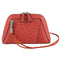 Khloe Ostrich Quill Leather Handbag Red - iBags.co.za