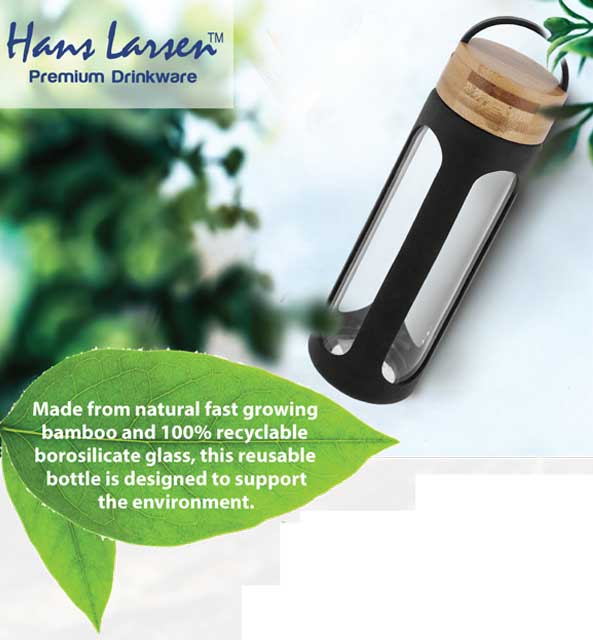 MEGARA - Hans Larsen Borosilicate 550 ml Glass Bottle - iBags - Luggage, Leather Laptop Bags, Backpacks - South Africa