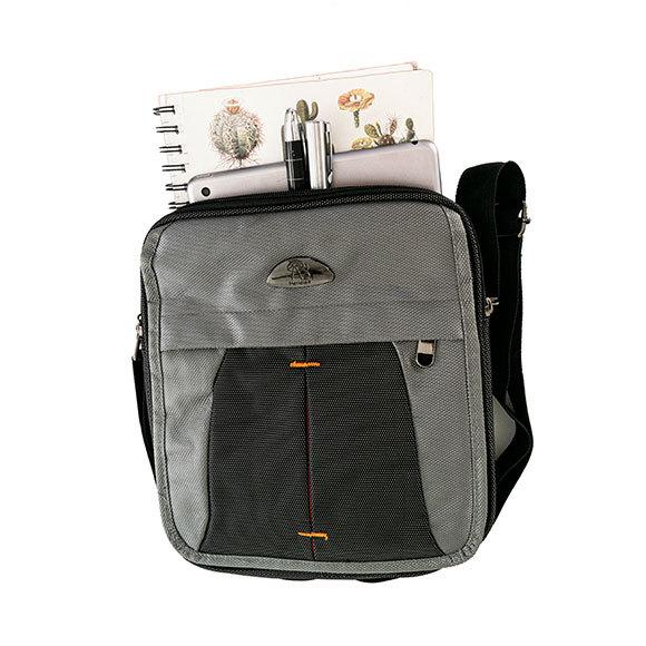 Meridian 27cm Point Nylon Computer Bag | Grey/Black - iBags.co.za