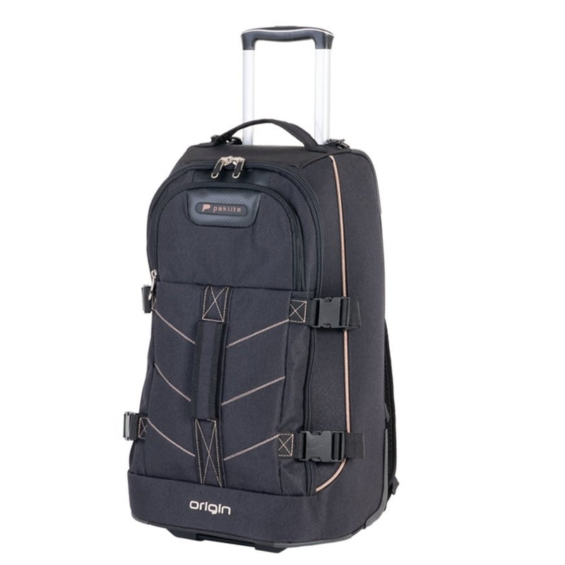Paklite Origin 62cm Trolley Duffle/Backpack in Black & Khaki - iBags - Luggage & Leather Bags