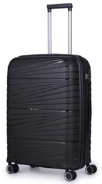 Pierre Cardin Montpellier 66cm Medium Spinner | Black - iBags - Luggage & Leather Bags