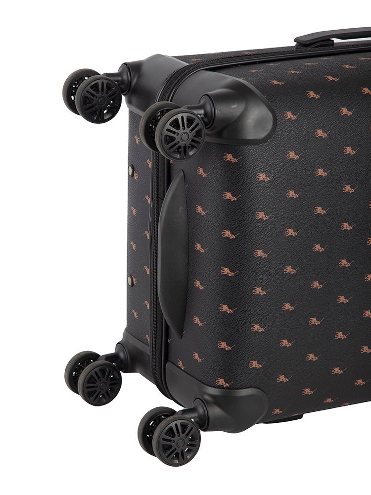 Polo Classic Double Pack Medium 4 Wheel Trolley Case Black - iBags - Luggage & Leather Bags