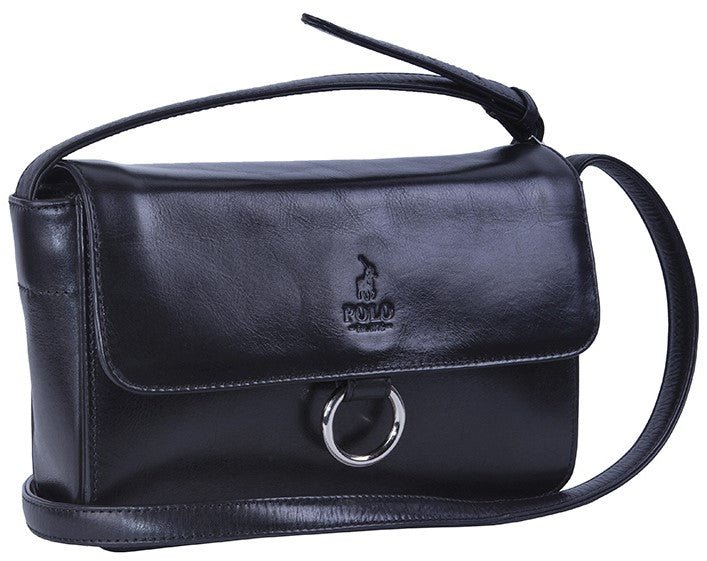 Polo Colorado Sling With Flap | Black - iBags - Luggage & Leather Bags