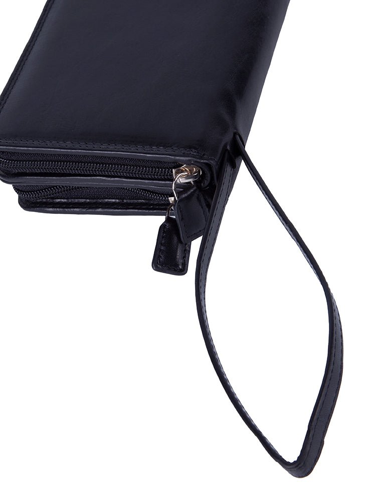 Polo Kenya Double Zip Travel Wallet | Black - iBags - Luggage & Leather Bags