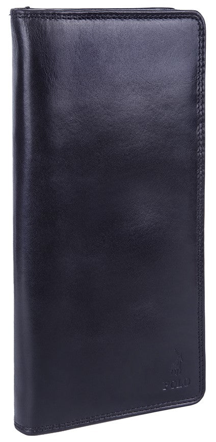 Polo Kenya Single Zip Travel Wallet | Black - iBags - Luggage & Leather Bags