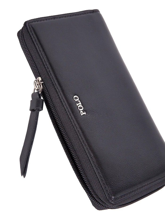 Polo Melbourne Zip Around Purse | Black - iBags - Luggage & Leather Bags