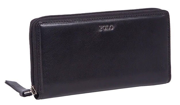 Polo Melbourne Zip Around Purse | Black - iBags - Luggage & Leather Bags