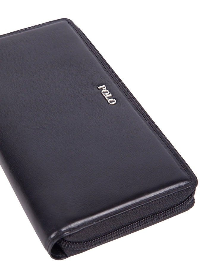 Polo Melbourne Zip Around Purse | Black - iBags - Luggage & Leather Bags