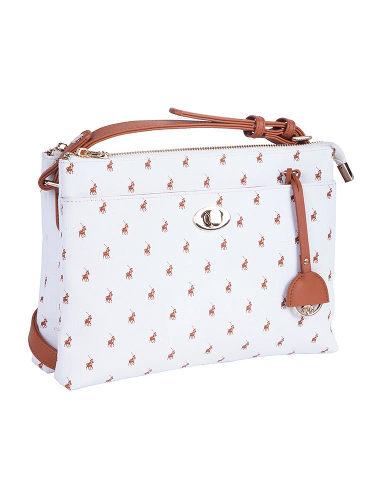 Polo New Iconic Double Zip Sling | White - iBags - Luggage & Leather Bags